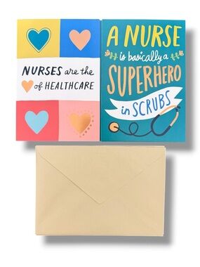 Bundle of 6 Hallmark Nurse Healthcare Heroes Thank You Note Cards w Envelopes